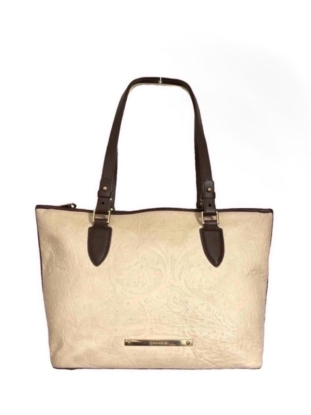Brahmin Rare Med Asher Embossed Paisley Leather